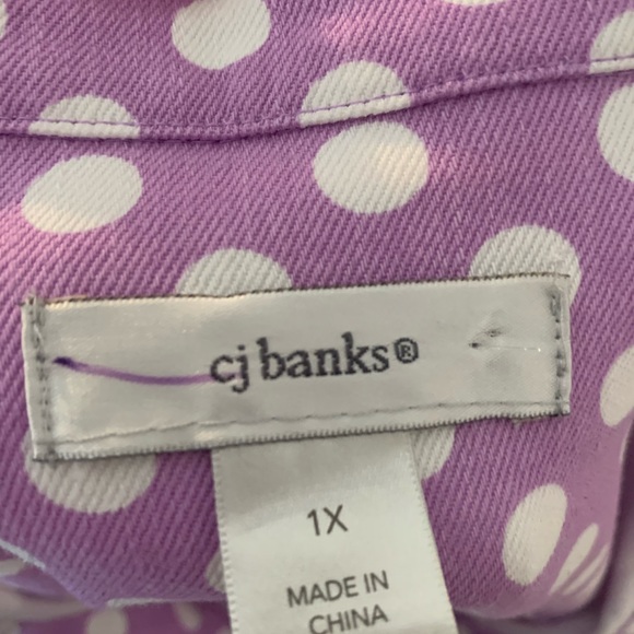 CJ Banks women’s purple polka dot Jean jacket size 1X - Picture 4 of 8
